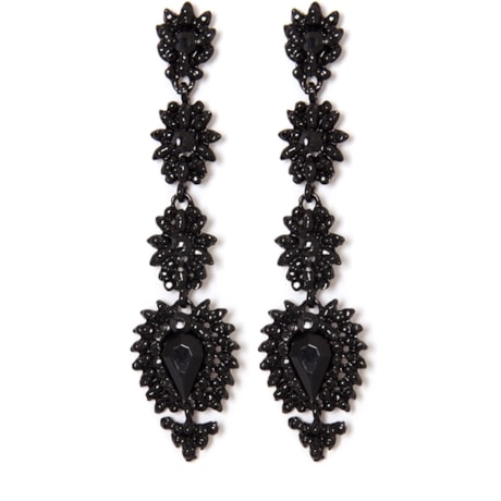 CAPITOLLIUM - BRINCO METAL COLOR 4/PINGENTES - PRETO