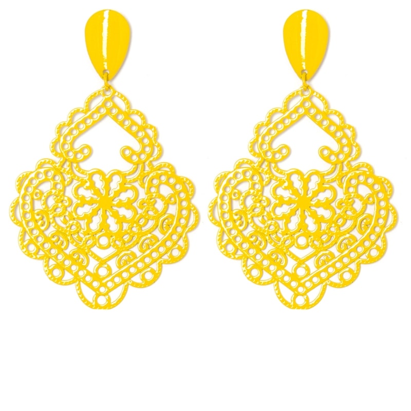 CAPITOLLIUM - BRINCO METAL COLOR ARABESCO - AMARELO