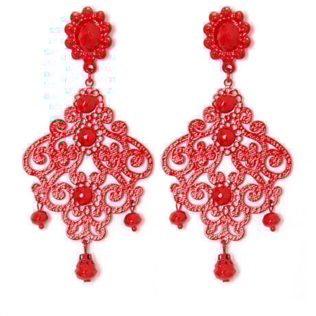 CAPITOLLIUM - BRINCO METAL COLOR PINGENTES - VERMELHO