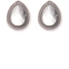 CAPITOLLIUM - BRINCO METAL GOTA COM PEDRA - CINZA