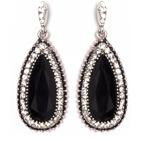 CAPITOLLIUM - BRINCO STRASS GOTA COMPRIDA - PRETO