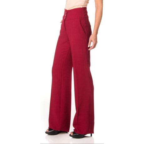 CAPITOLLIUM - CALÇA ALFAIATARIA PANTALONA TRABALHADA - VINHO