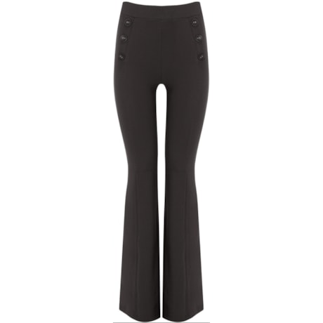 CAPITOLLIUM - CALÇA FLARE PIQUET DETALHE BOTÕES - PRETO