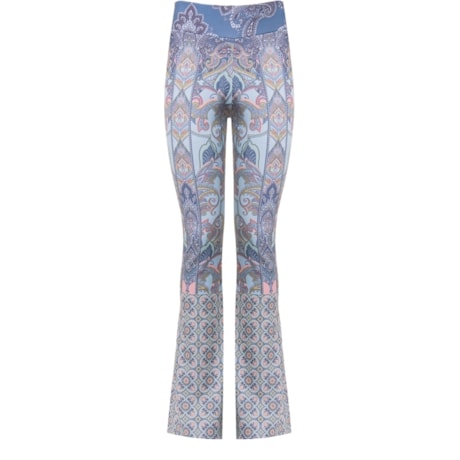 CAPITOLLIUM - CALÇA FLARE PRENE ESTAMPA CASHMERE - VERDE