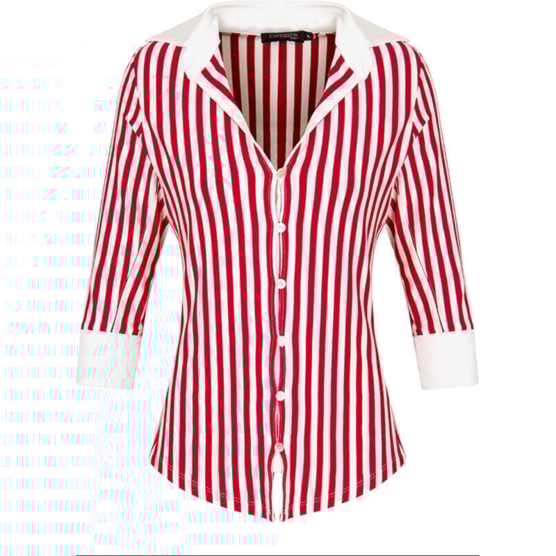 CAPITOLLIUM - CAMISA AJUSTADA C/ RECORTES E LISTRAS VERTICAIS - VERMELHO CAPITOLLIUM - CAMISA AJUSTADA C/ RECORTES E LISTRAS VERTICAIS - VERMELHO