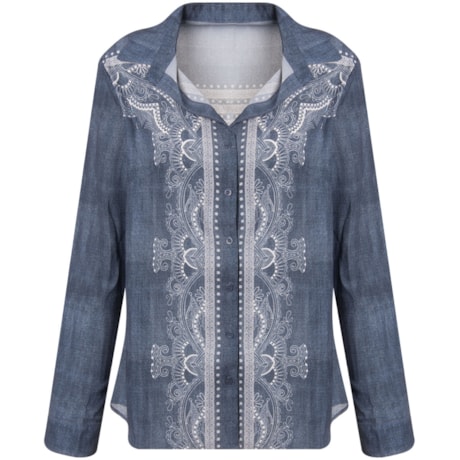 CAPITOLLIUM -CAMISA CHIFFON JEANS BANDANA - JEANS