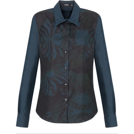 CAPITOLLIUM - CAMISA FRENTE ESTAMPADA M/L - VERDE