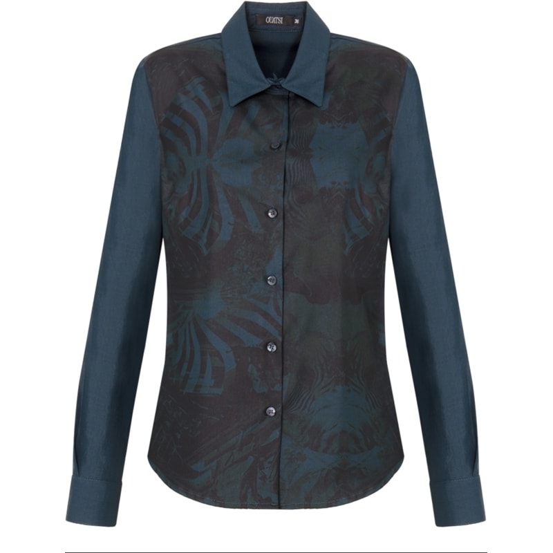 CAPITOLLIUM - CAMISA FRENTE ESTAMPADA M/L - VERDE