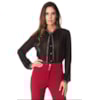 CAPITOLLIUM - CAMISA GOLA LAÇO DETALHE STRASS - PRETO