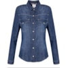 CAPITOLLIUM - CAMISA JEANS 2 BOLSOS MANGA LONGA - AZUL