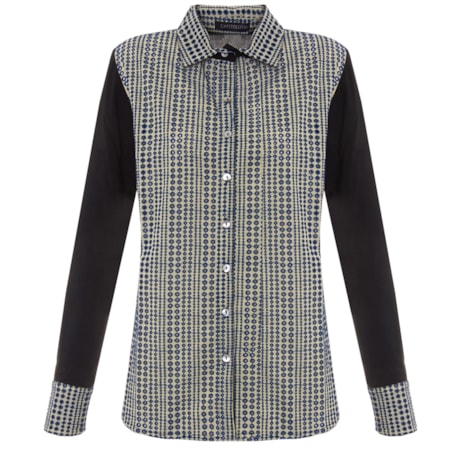 CAPITOLLIUM - CAMISA M/L FRENTE E PUNHO LAISE - AZUL