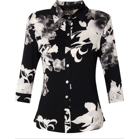 CAPITOLLIUM - CAMISA MANGA 3/4 BICOLOR - FLORAL