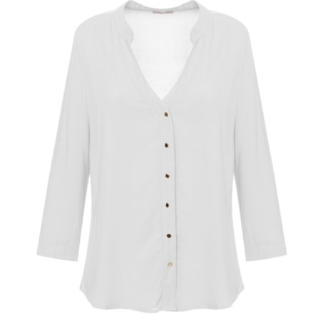 CAPITOLLIUM - CAMISA MAQUINETADA GOLA PADRE MANGA MARTINGALE - OFF WHITE