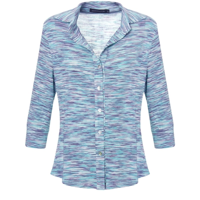 CAPITOLLIUM - CAMISA MESCLA COM RECORTES ANATÔMICOS - AZUL