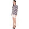 CAPITOLLIUM - CAMISA SEDA PURA ESTAMPADA DIGITAL LAURA - CINZA