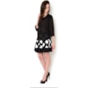 CAPITOLLIUM - CAMISA SHIFFON ZIG ZAG M3/4 - PRETO
