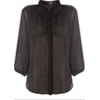 CAPITOLLIUM - CAMISA SHIFFON ZIG ZAG M3/4 - PRETO