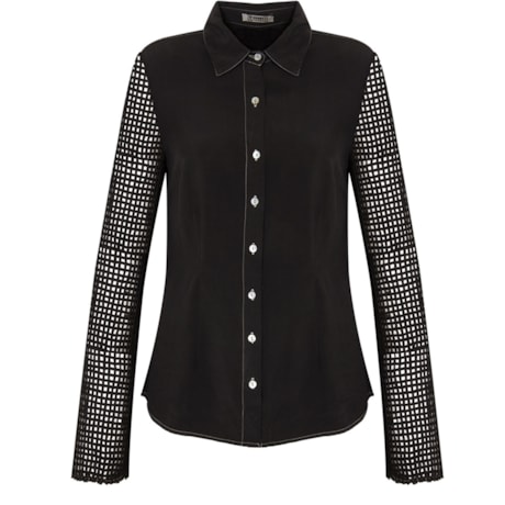 CAPITOLLIUM - CAMISA VISCOSE MANGA CUSTOMIZADA - PRETO