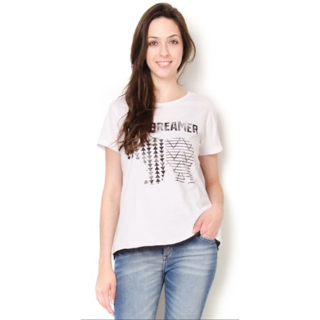 CAPITOLLIUM - CAMISETA DAY DREAMER RENDA BARRA - BRANCO