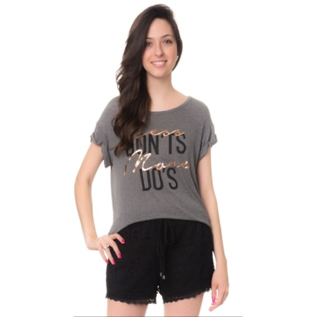 CAPITOLLIUM - CAMISETA MALHA MESCLA LESS DONT´S - CINZA MESCLA