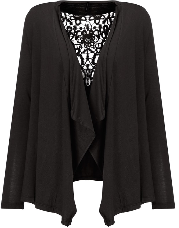 cardigan assimetrico preto