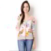CAPITOLLIUM - CARDIGAN MALHA FLORAL NERVURAS BOLSO - BEGE