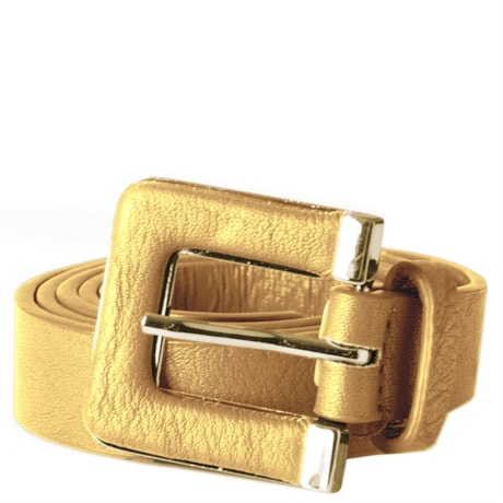 CAPITOLLIUM - CINTO COM FIVELA FORRADA KLEIN - DOURADO