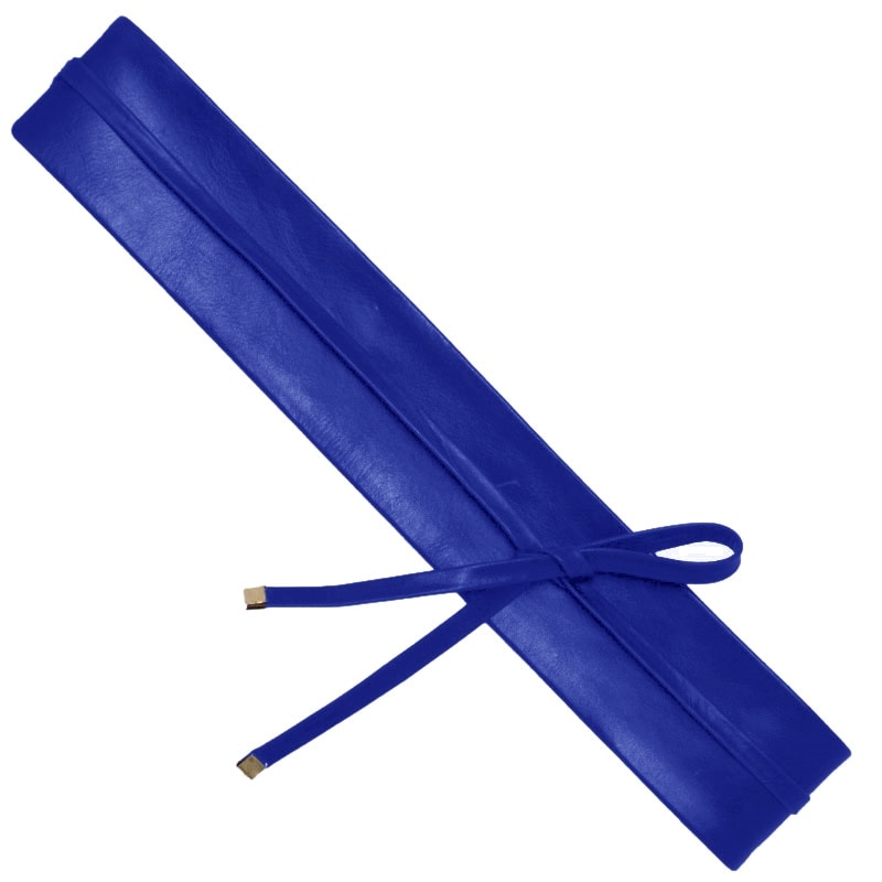 CAPITOLLIUM - CINTO COURO FAIXA OBI COM AMARRAÇÕES FINAS - AZUL ROYAL CAPITOLLIUM - CINTO COURO FAIXA OBI COM AMARRAÇÕES FINAS - AZUL ROYAL