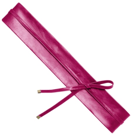 CAPITOLLIUM - CINTO COURO FAIXA OBI COM AMARRAÇÕES FINAS - PINK