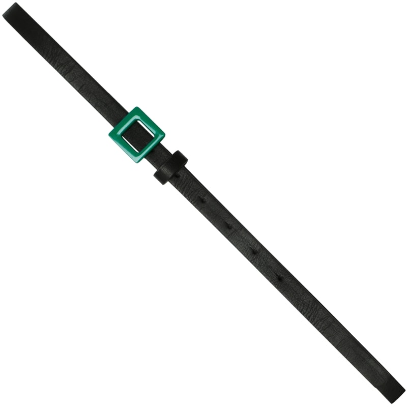 CAPITOLLIUM - CINTO FINO FIVELA METAL COLORIDA SPADE - PRETO BICOLOR
