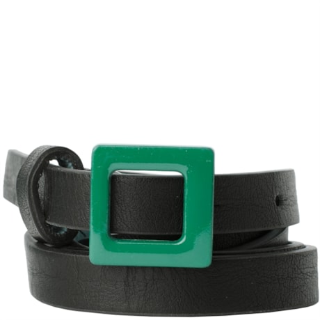 CAPITOLLIUM - CINTO FINO FIVELA METAL COLORIDA SPADE - VERDE