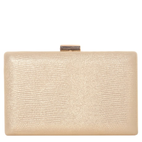 CAPITOLLIUM - CLUTCH BÁSICA BRILHO TEXTURA CROCO - DOURADO