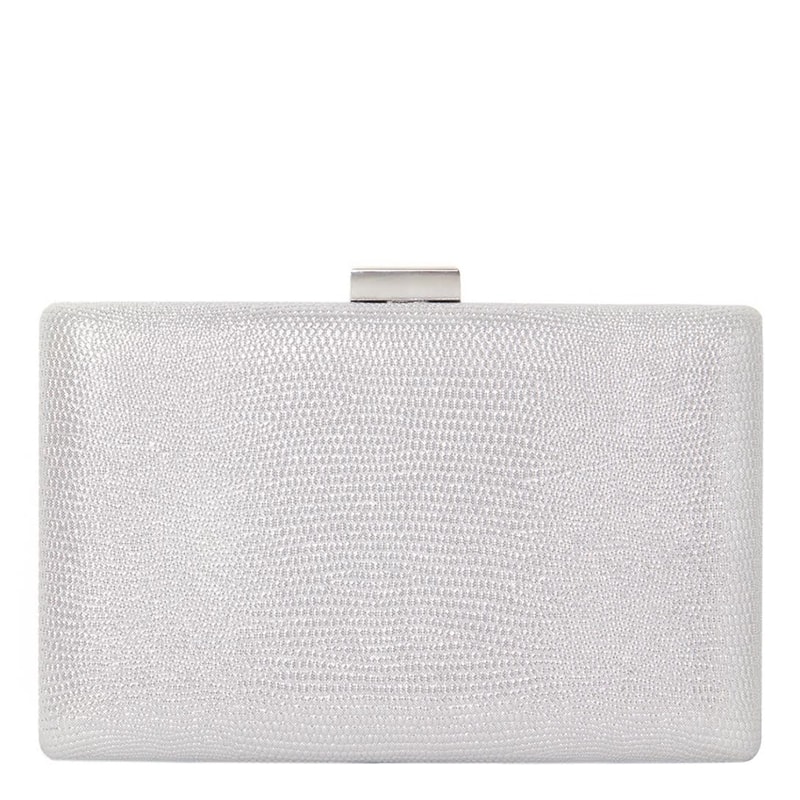 CAPITOLLIUM - CLUTCH BÁSICA BRILHO TEXTURA CROCO - PRATA