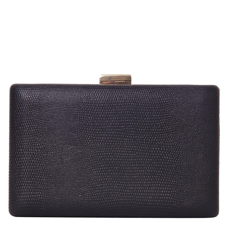 CAPITOLLIUM - CLUTCH BÁSICA BRILHO TEXTURA CROCO - PRETO