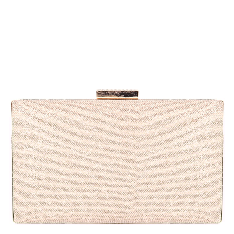 CAPITOLLIUM - CLUTCH BRILHO FECHO DOURADO STRASS RETANGULAR - ROSÊ