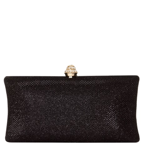 CAPITOLLIUM - CLUTCH GLITER FECHO C/STRASS - PRETO