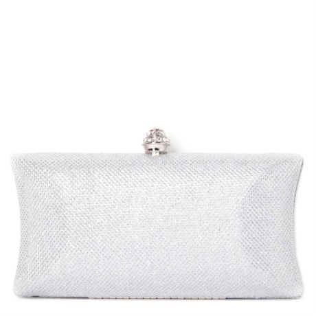 CAPITOLLIUM - CLUTCH GLITER MALHA LUREX - PRATA VELHA