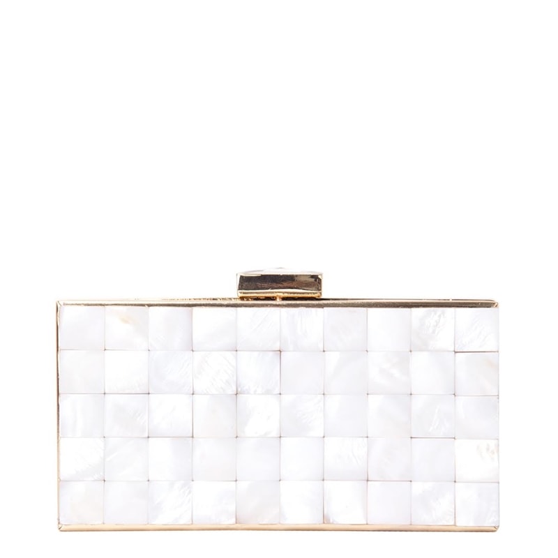 CAPITOLLIUM - CLUTCH MADRIPÉROLA RETANGULAR PEQUENA PASTILHAS - OFF WHITE