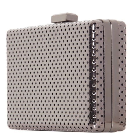 CAPITOLLIUM - CLUTCH METAL FURADINHO RETANGULAR - CHUMBO