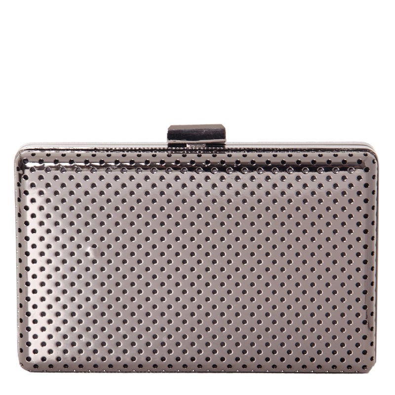 CAPITOLLIUM - CLUTCH METAL FURADINHO RETANGULAR - CHUMBO