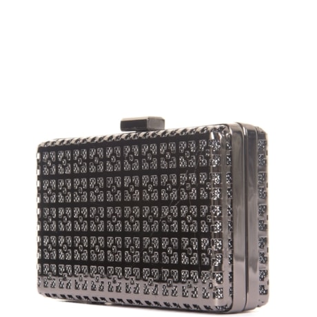 CAPITOLLIUM - CLUTCH METAL QUADRADOS VAZADOS RETANGULAR - CHUMBO