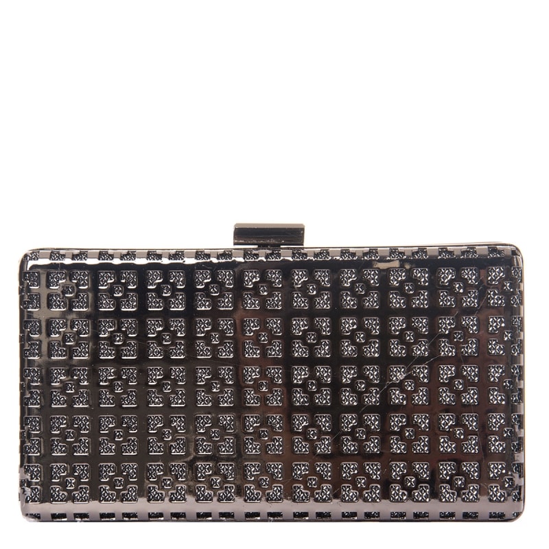 CAPITOLLIUM - CLUTCH METAL QUADRADOS VAZADOS RETANGULAR - CHUMBO
