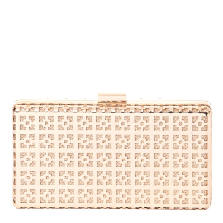 CAPITOLLIUM - CLUTCH METAL QUADRADOS VAZADOS RETANGULAR - DOURADO