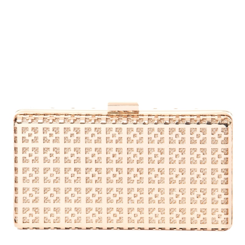 CAPITOLLIUM - CLUTCH METAL QUADRADOS VAZADOS RETANGULAR - DOURADO
