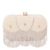 CAPITOLLIUM - CLUTCH PÉROLAS COM FRANJA STRASS FECHO CRISTAL - PÉROLA