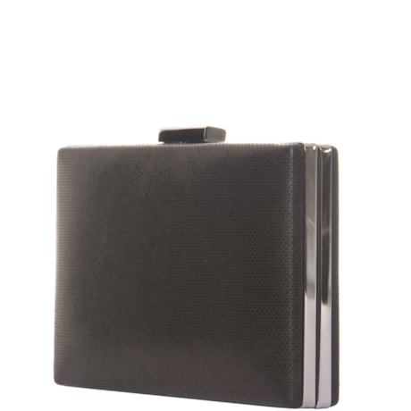 CAPITOLLIUM - CLUTCH RET. GRANDE BLRILHO FECHO RETANGULAR - PRETO