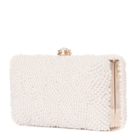 CAPITOLLIUM - CLUTCH RET. PÉROLAS PEQUENAS E MÉDIAS FECHO RED. CRISTAL - PÉROLA