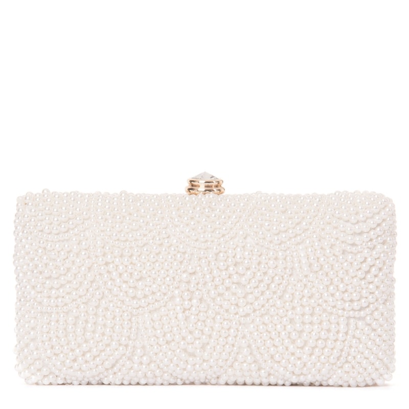 CAPITOLLIUM - CLUTCH RET. PÉROLAS PEQUENAS E MÉDIAS FECHO RED. CRISTAL - PÉROLA