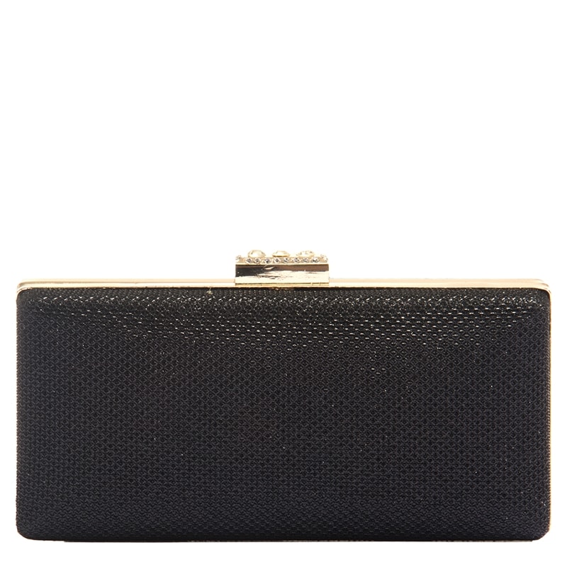 CAPITOLLIUM - CLUTCH RETANGULAR CLITER FECHO STRASS RET. - PRETO
