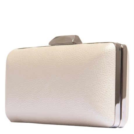 CAPITOLLIUM - CLUTCH RETANGULAR COURO FAKE GRANDE - OFF WHITE